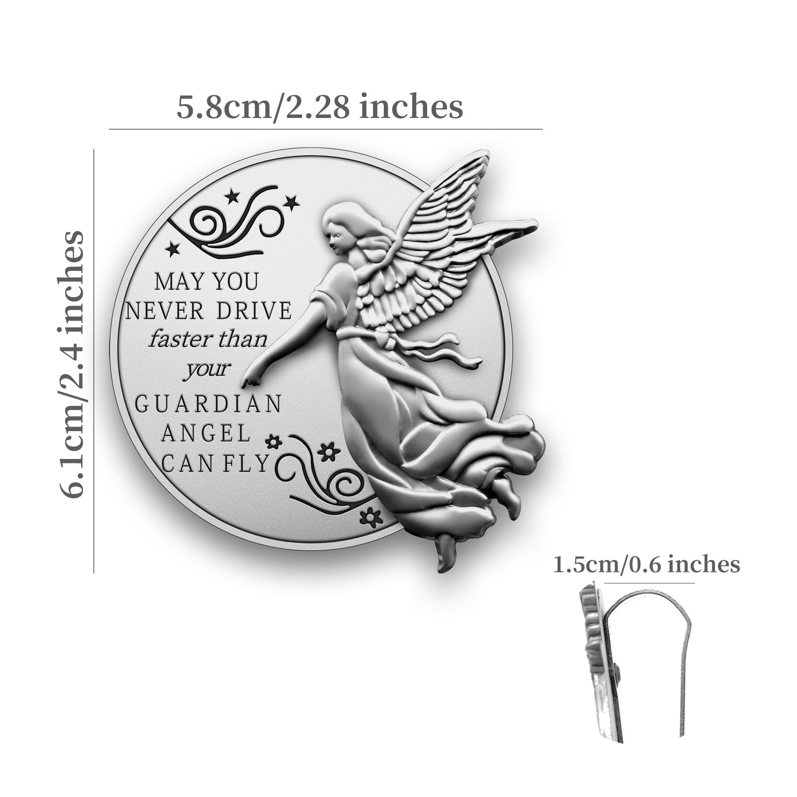 Car Guardian Angel Visor Clip Guardian Angel Medal Accessories Bless Driving Safety Religious Gift for Parent Family Friend — view 6