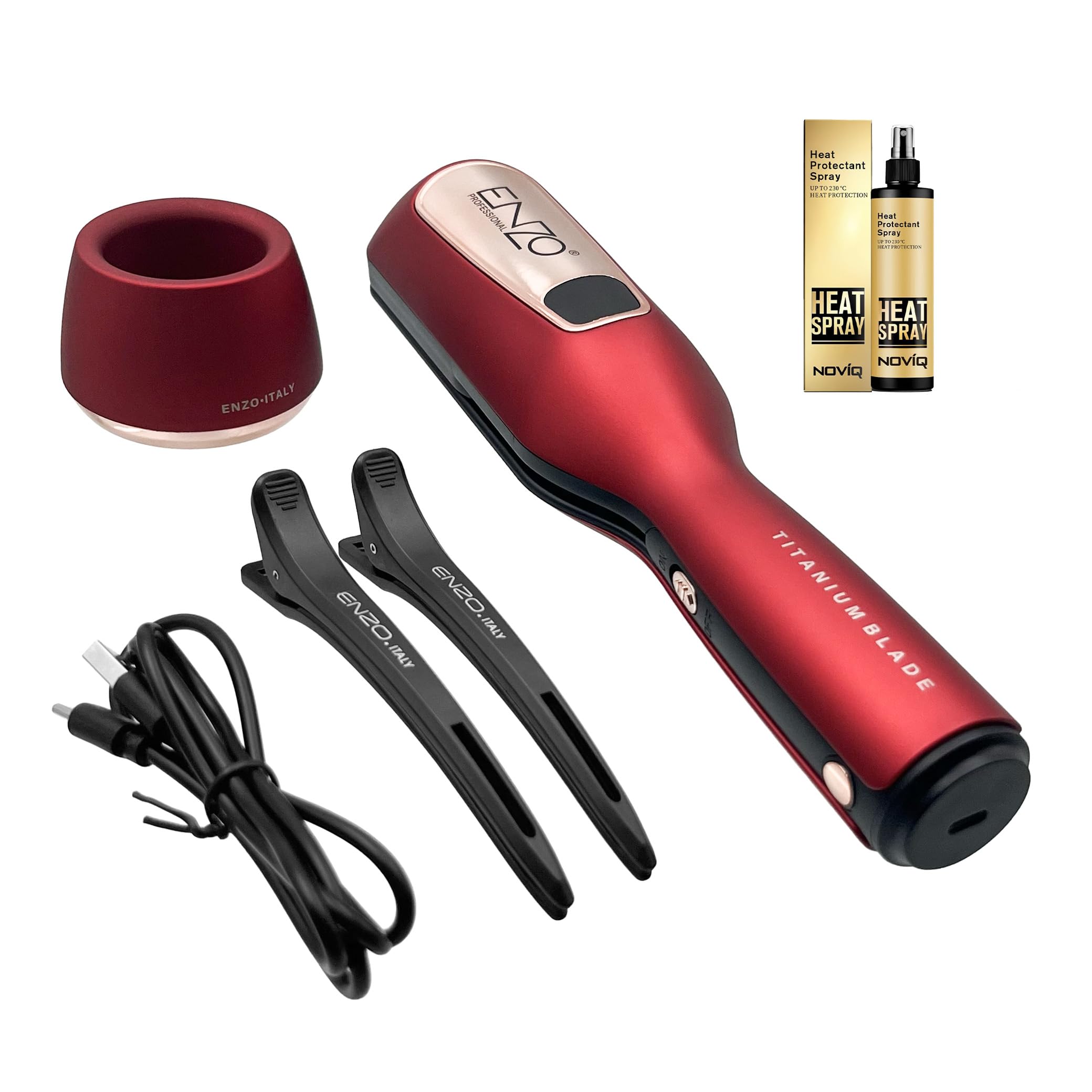 ENZO Wireless Travel Split End Hair Trimmer Remover + NoviqHeat