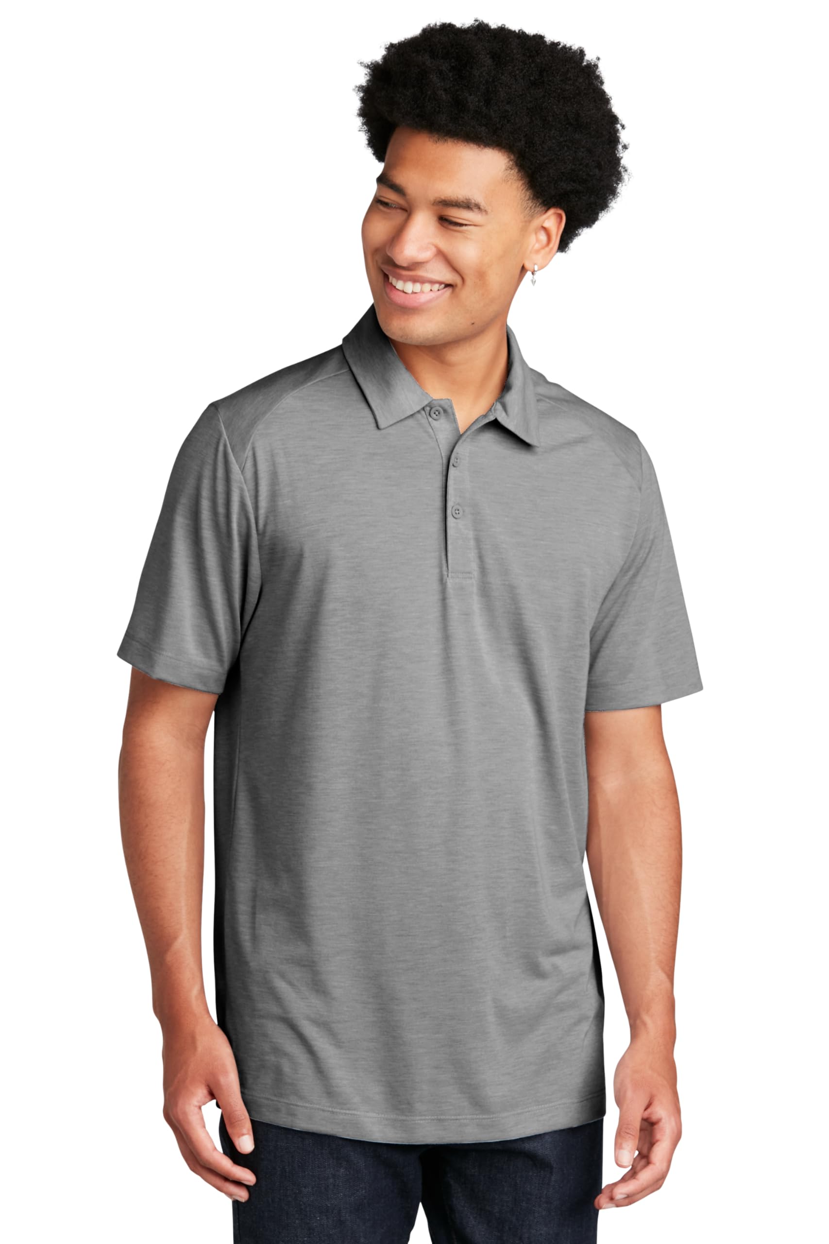 Unisex PosiCharge Tri-Blend Wicking Polo | Lightweight Short Sleeve Collared Shirt for Men & Women, Casual Fit Top