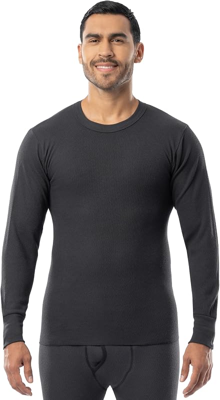 Indera Men's Expedition Weight Cotton Raschel Thermals Underwear Crew Top