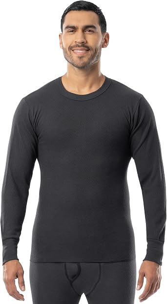 Indera Mens Expedition Weight Cotton Raschel Thermals Underwear Crew Top