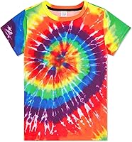 SunFocus Boys Tie Dye Shirt Size 4-14 | Vibrant Hippie Rainbow Tees for Kids - Soft, Durable T-Shirts