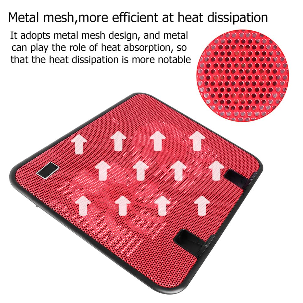 LABRIMP base refrigerante para notebook con dos ventiladores silenciosos USB rojo miniatura 3