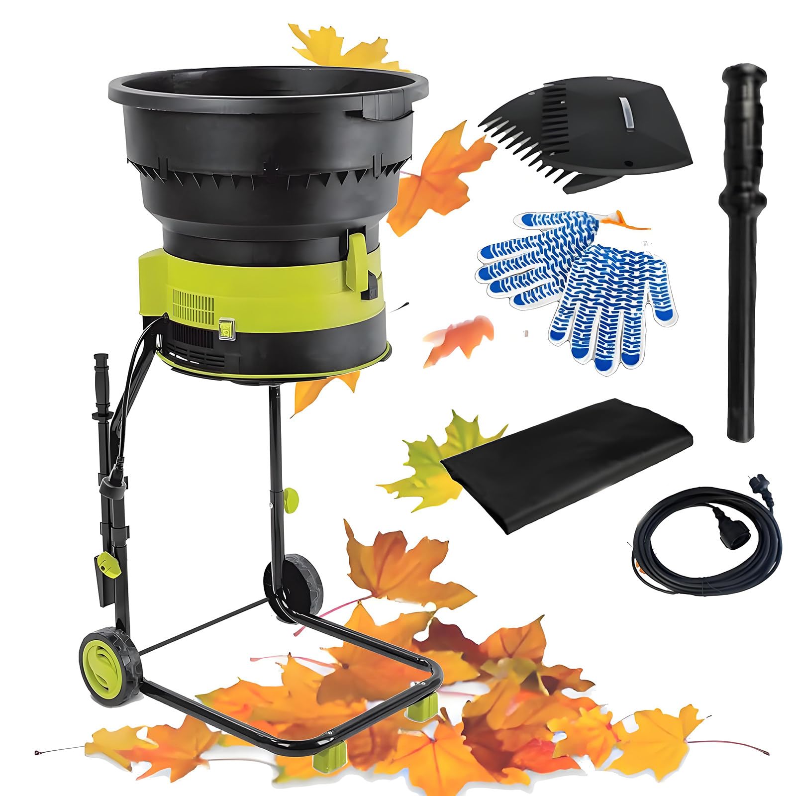 Elektrischer Laubhäcksler 2500 W für Kompost und Gartenabfälle