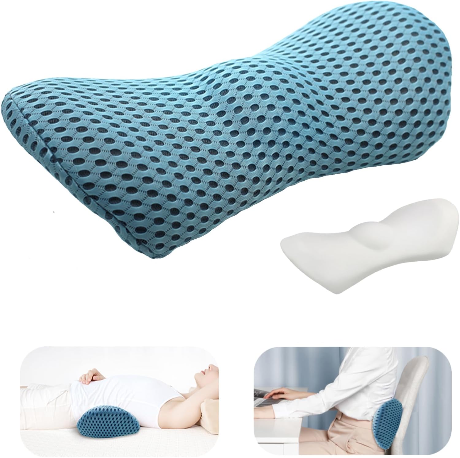 Youlona Ergonomic Lumbar Support Pillow,Memory Foam Lumbar Pillow for Lower Back