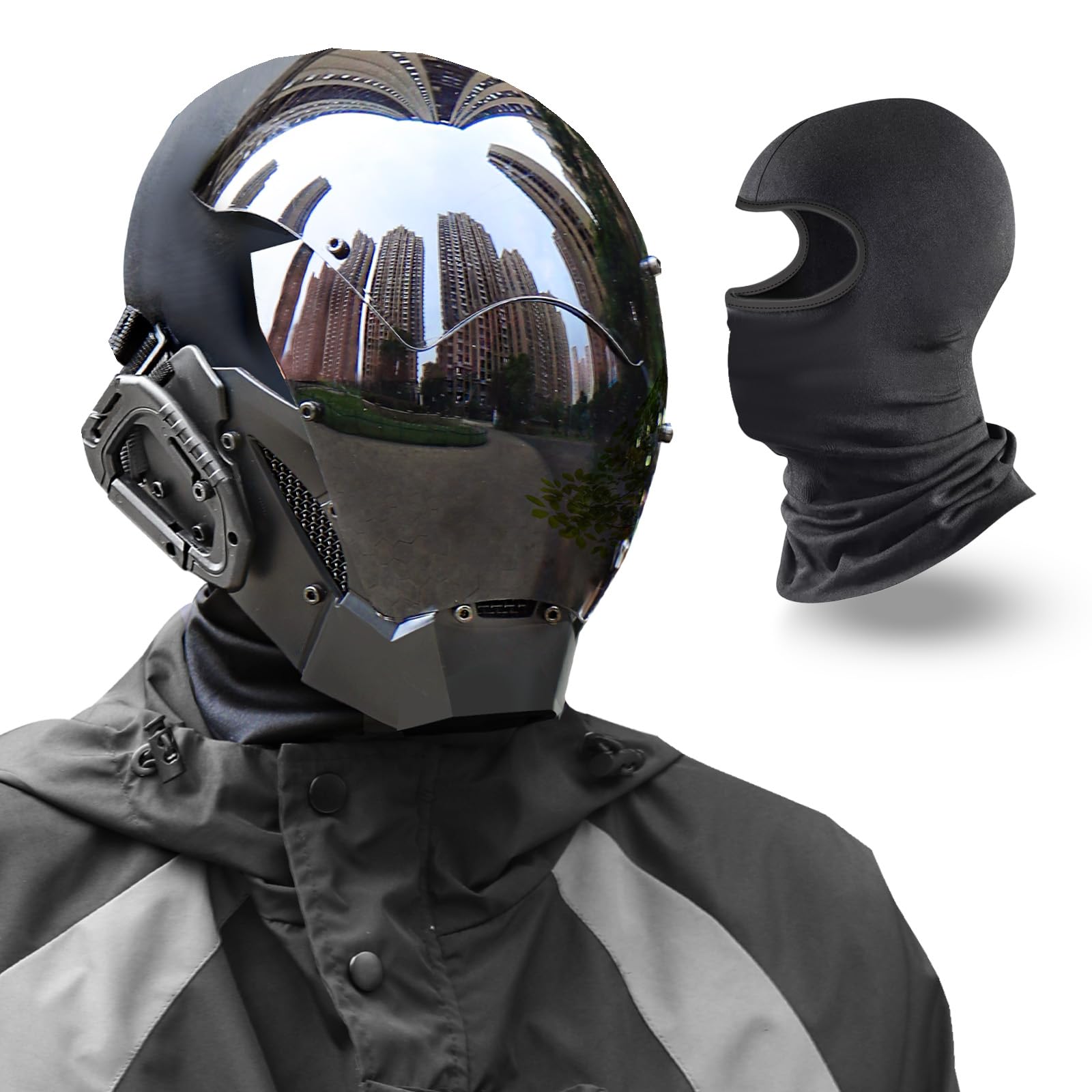 Punk Mask for Halloween Punk Cosplay Mask with Head Covering Fits for Cosplay Themed Parties