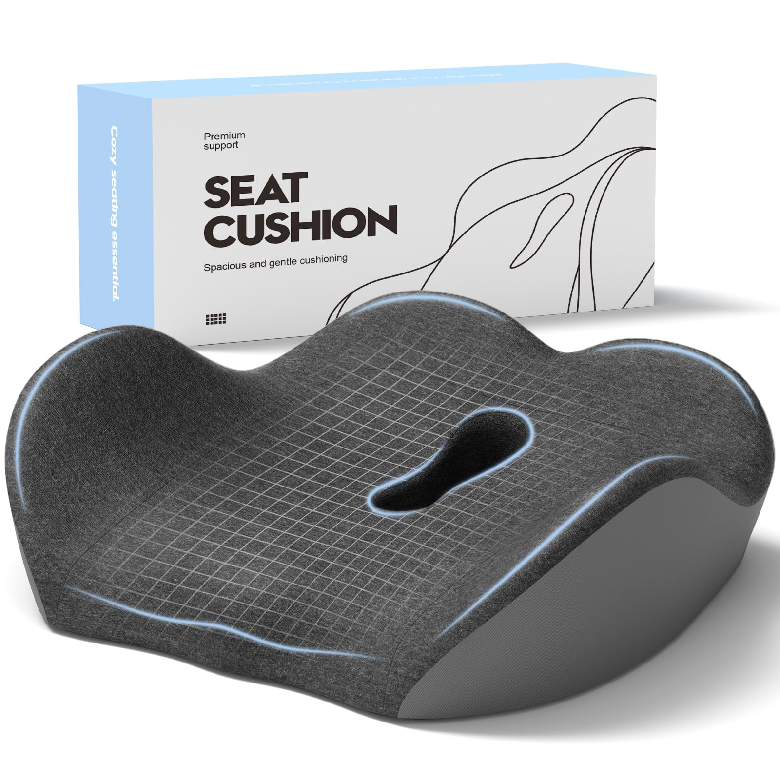 Seat Cushion for Office Chair, Sciatica and Tailbone Pain Relief Cushion, Coccyx Cushion for Car, Desk Chairs, Wheelchair
