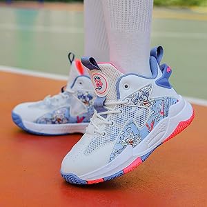 Scarpe Da Basket Bambini E Ragazzi - Sportive Comfort Per Corsa E Tennis, Design Moderno - Foto 5