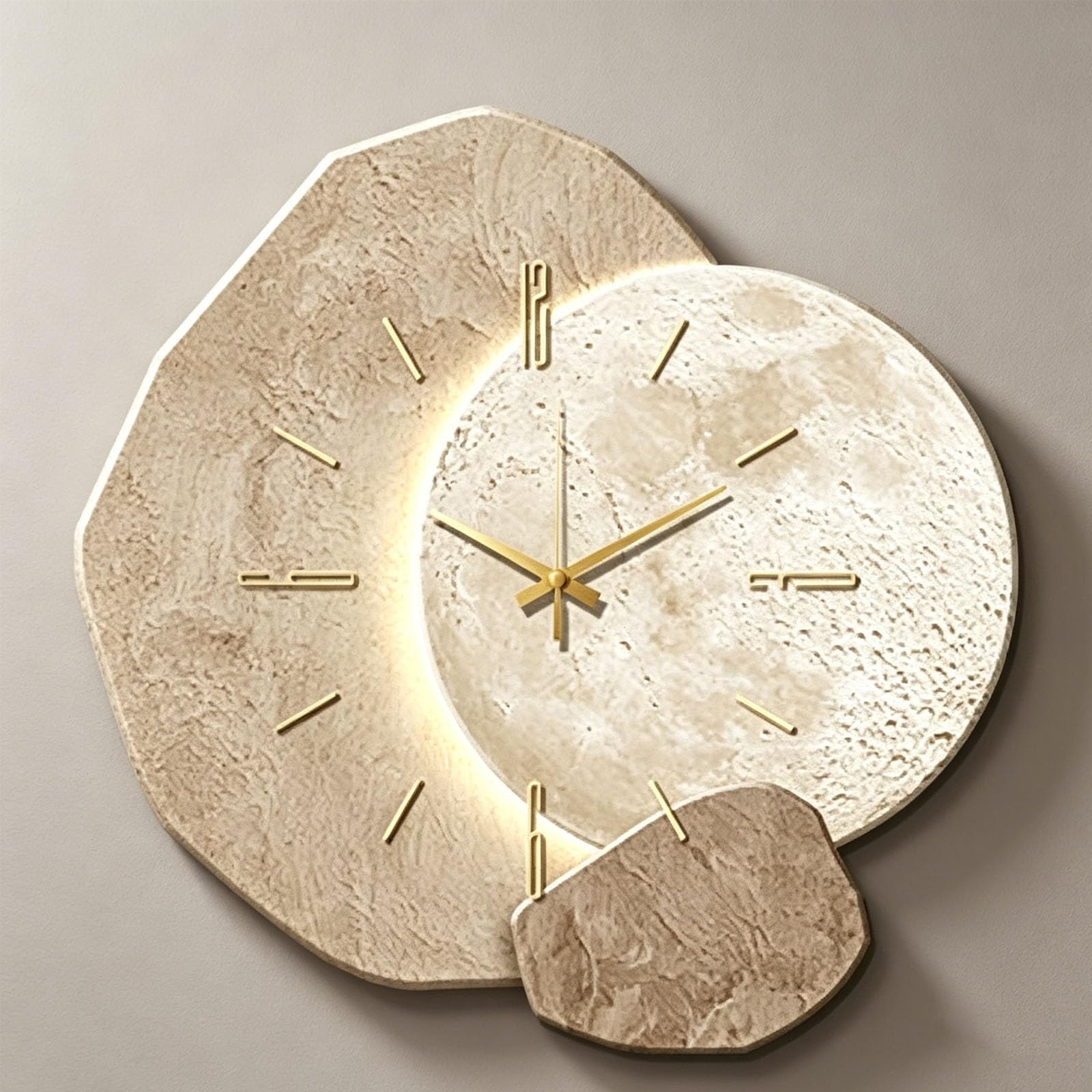 MDEUFYWEGB 3D Aesthetic Wall Clock Art — Modern Crystal Porcelain LED Illuminated Art — Decorative Wall Clock for Living Rooms, Entryways, and Hallways(D,40 * 40cm/15.7 * 15.7in)