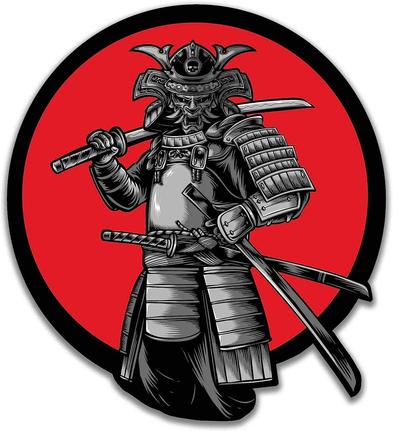 LINNI'S VINYL BANNERS 1 pcs Samurai Warrior Sticker Rising Sun Japan Japanese Car JDM Decal Laptop Wall Window Bumper