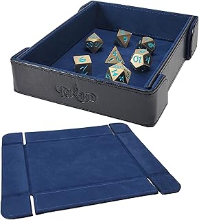 Forged Dice Co. 6 Inch Magnetic Folding Dice Tray - Portable Folding Dice Rolling Tray for use as DND Dice Tray D&D Dice Tray or Dice Game - Quiets Rolling Metal Dice and Folds Flat - Blue