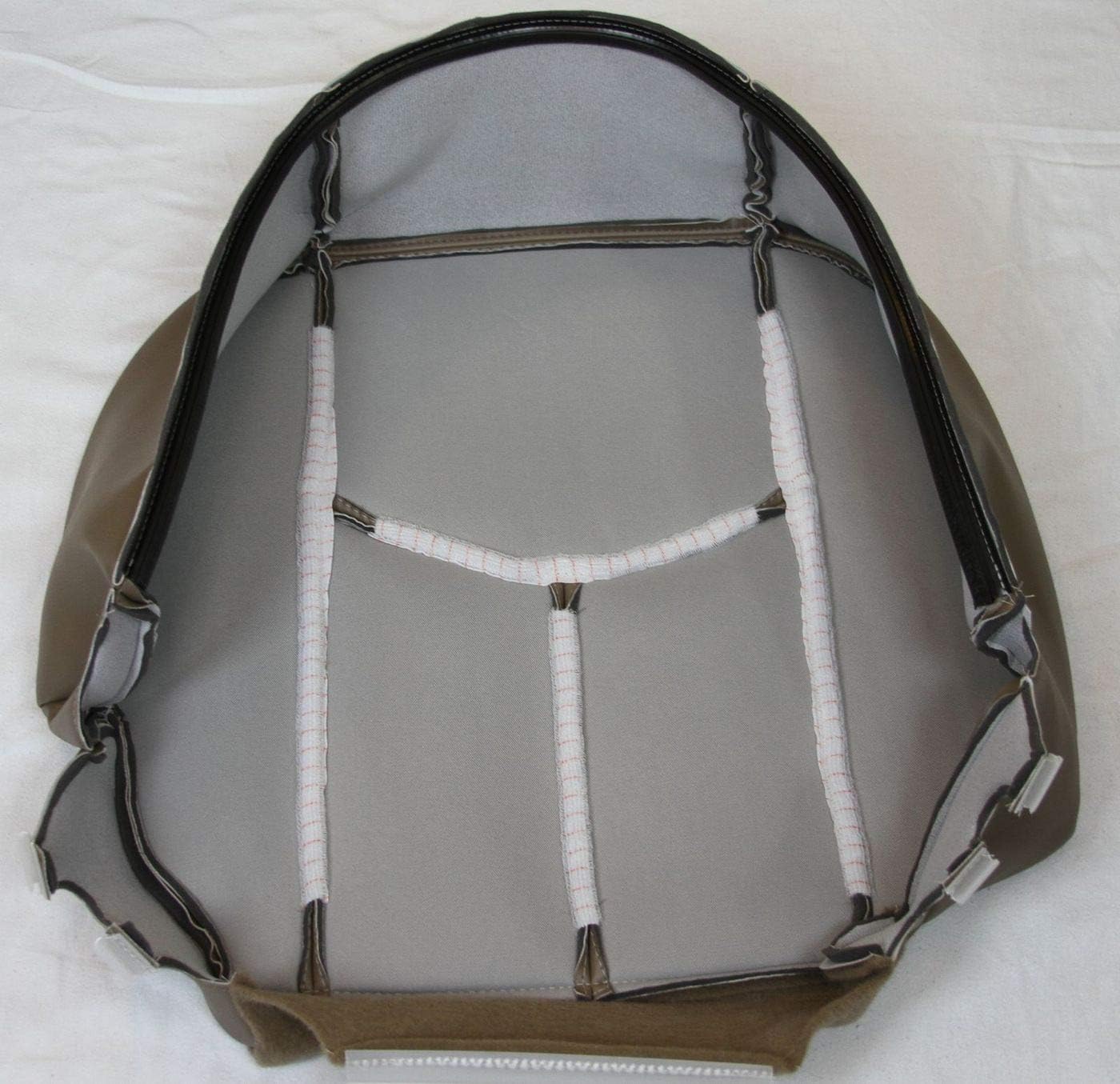 Auto Seat Replacement, Compatible with 2003 2004 2005 2006 Chevy Silverado 1500 2500 Synthetic Leather Seat Cover - Driver Bottom, Medium Neutral Tan