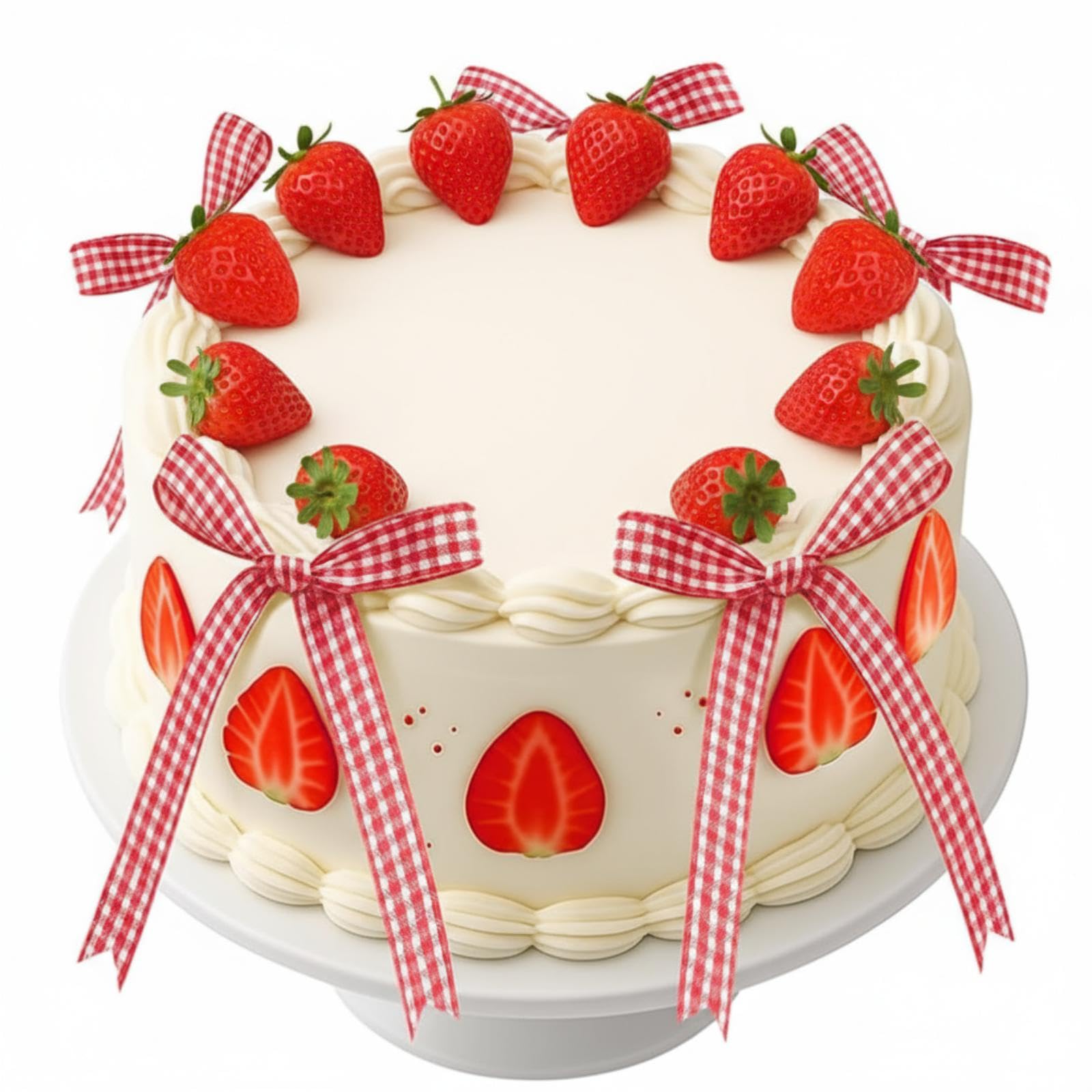 Amazon.com: Glitinsel 36 Pcs Strawberry Cake Decorations and Bow