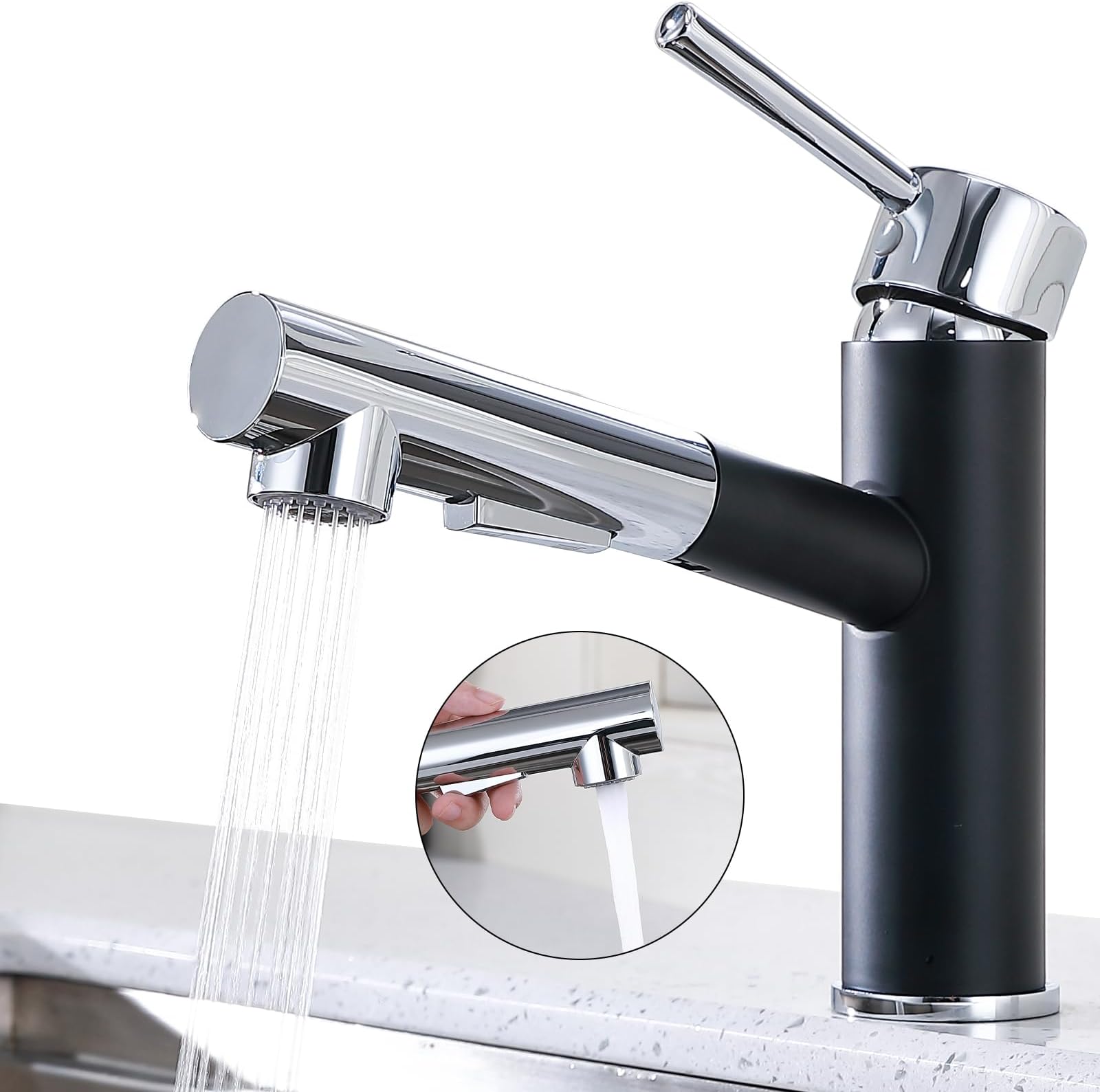 DROPLESS Ausziehbare Küchenarmatur Mit Brause - Moderne Spültischarmatur In Chrom