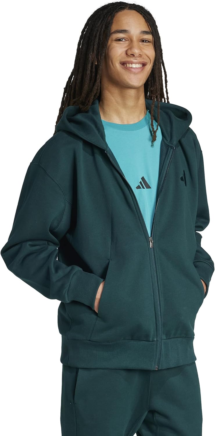 adidas Men's All Szn Fleece Full-Zip Hoodie Sweatshirt - Image 2