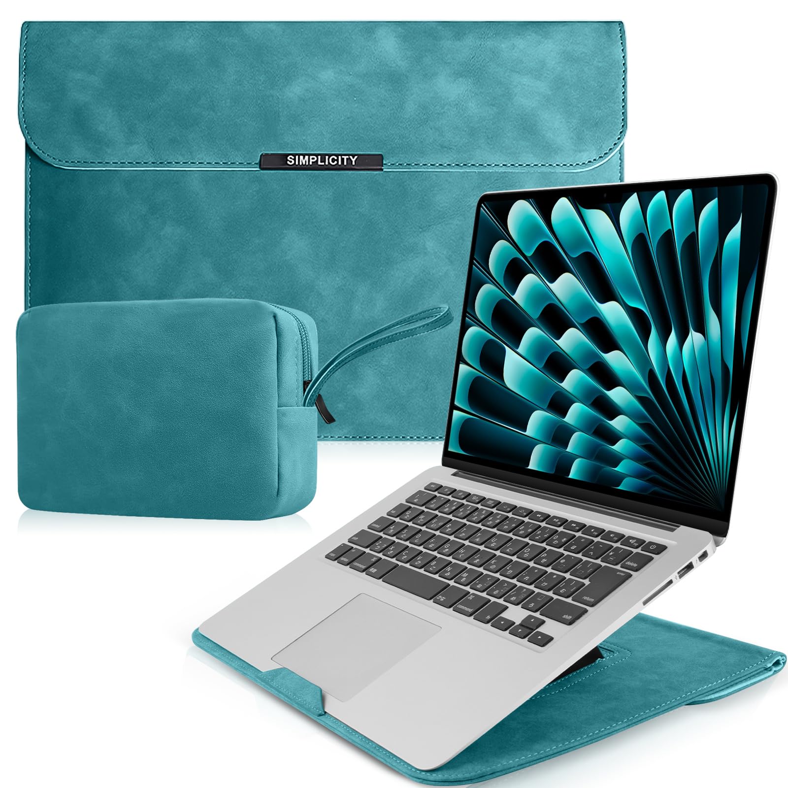 Hinnwer 13 14 Pollici Custodie per PC Portatile Borsa con Funzione Stand per MacBook Air 13