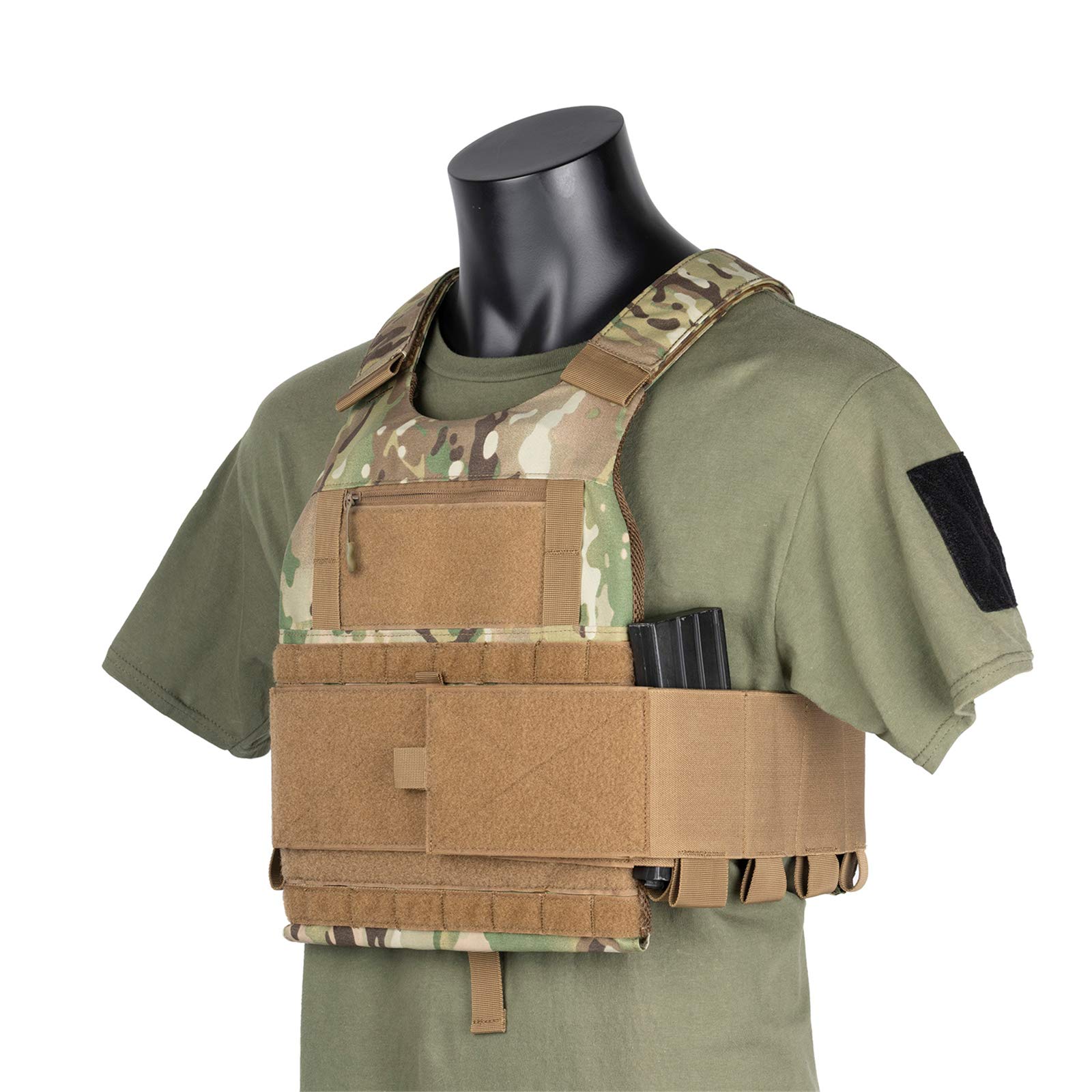 Buy Multicam Tactical Vest & Coyote Brown Elastic Mag Holder