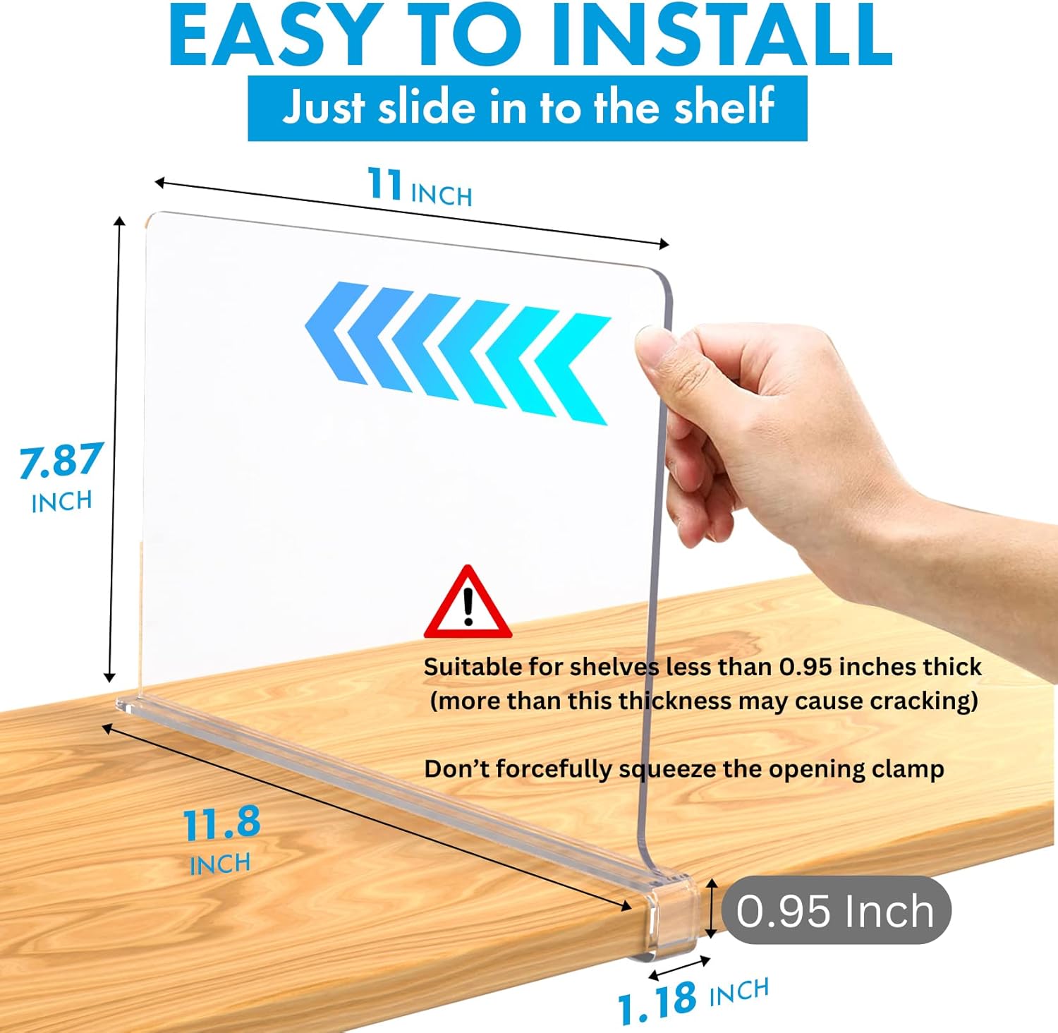 Raunak Acrylic Shelf Dividers for Closet Organization | 8 Pcs Closet Shelf Divider | Wood Closet Shelf Organizer | Closet Dividers for Shelves, Clothes, Wardrobe, Kitchen, Office, and Bathroom