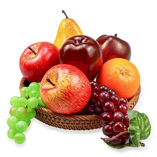 8 Pcs Fake Fruit Pack, Artificial Fruit Set for Decoration