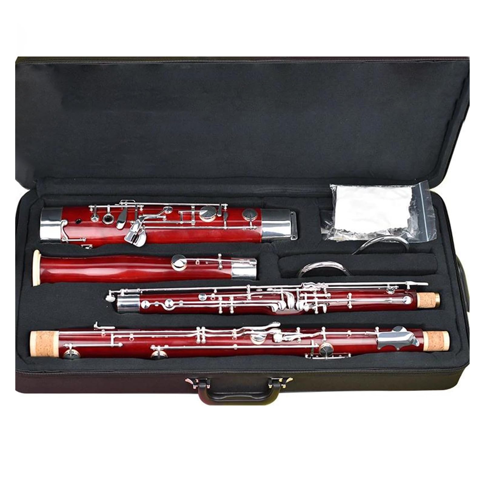 Fagotto Tono C Con Bottone In Rame Bianco Placcato Argento Fagotto Con Corpo In Tubo D'acero Con Custodia E Accessori Fagotto Per Principianti