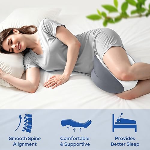 Miniatura 3 de Almohada de rodilla para dormir de lado, almohada de piernas para dormir de lado, almohada de espuma viscoelástica en forma de corazón, almohada de