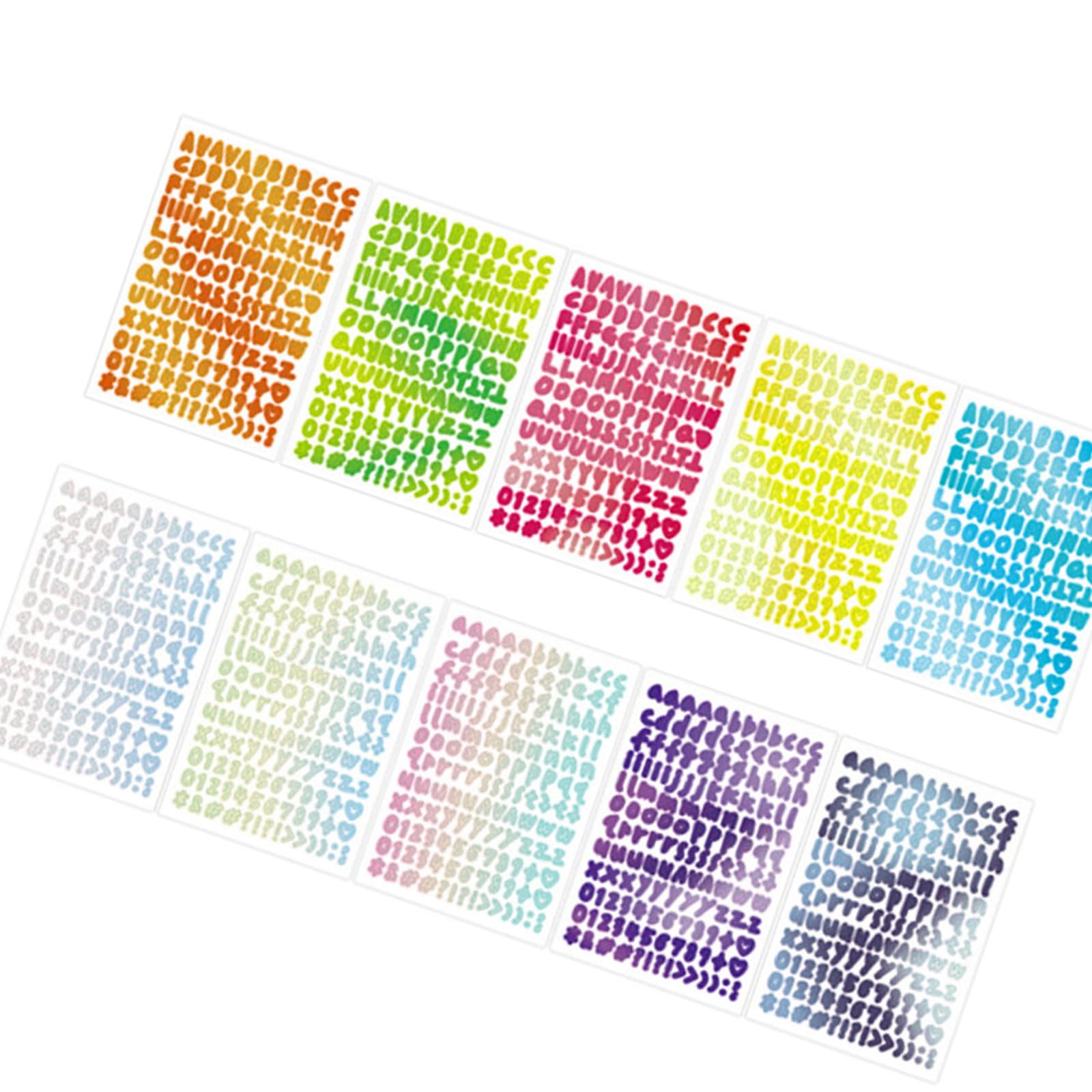 Letter Number Sticker Adhesive PVC Sticker Scrapbook Journal Planner Notebook Calendar Album Decorative Letter