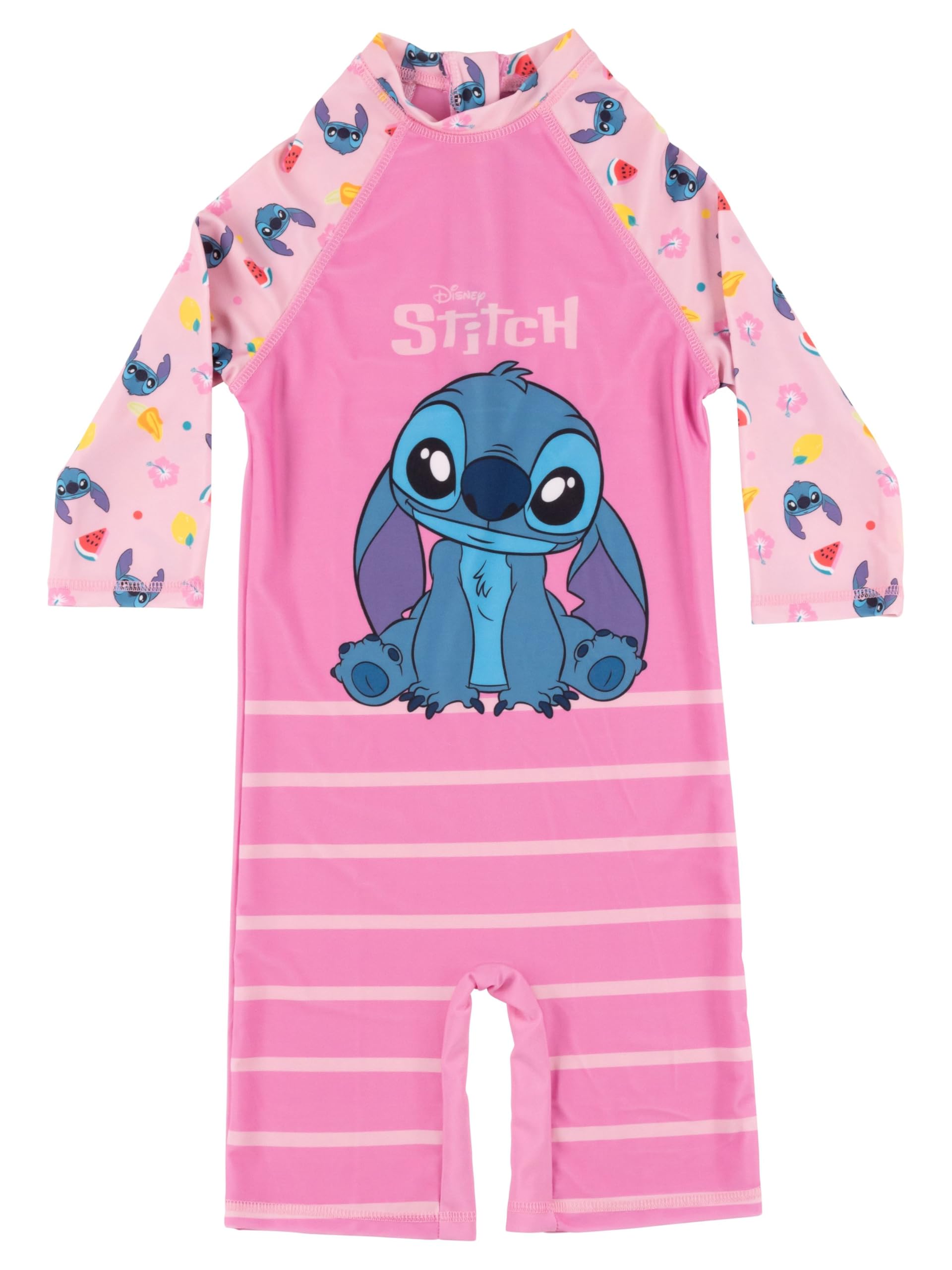 United Labels Lilo & Stitch UV Protection 50 Girls Pink Swimsuit One Piece Swimwear Kids Swimwear, Pink/pink, 110 cm-116 cm