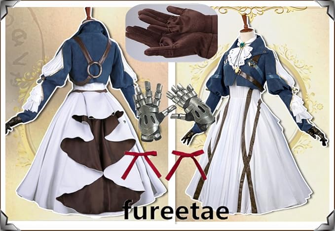 Amazon 実物撮影豪華修正版ヴァイオレット エヴァーガーデン風 ヴァイオレット エヴァーガーデン コスプレ衣装 靴下 髪飾り 手甲 道具 コスプレ 仮装 通販