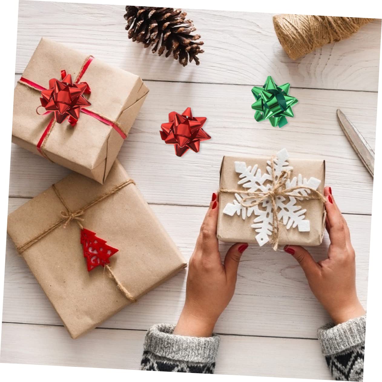 minkissy 600 Pezzi Autoadesivi Stella Fiore Adesivo Fiocco Regalo Festival Fiocco Floreale Confezione Regalo Fiocco Fiocchi Regalo Per Ragazze Sacchetto Regalo Di Natale Forniture Fiocco