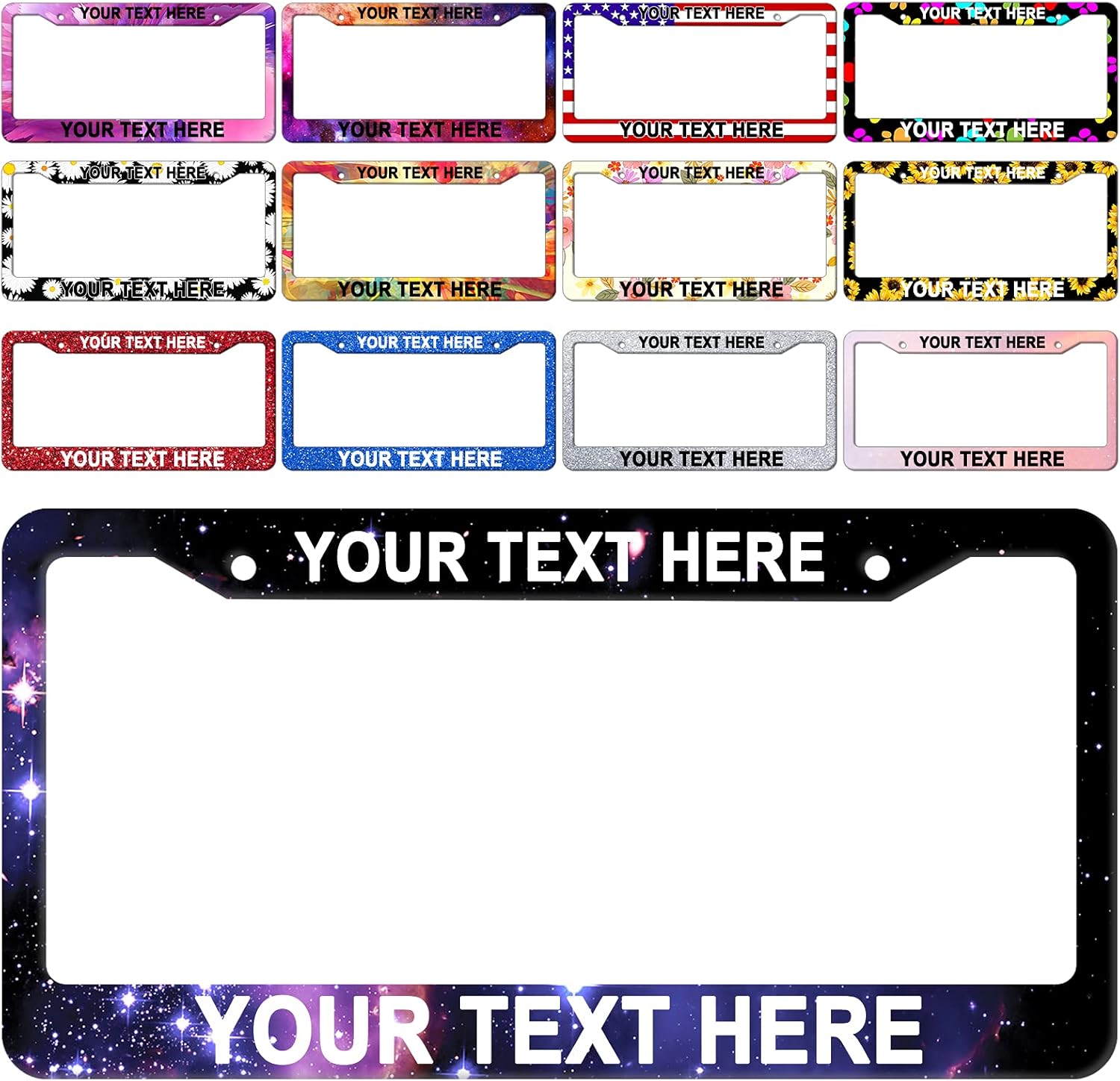 GOLD R1 METALLIC TAG HOLDER CUSTOM TEXT WORDING CUSTOMIZED License - Foto 5