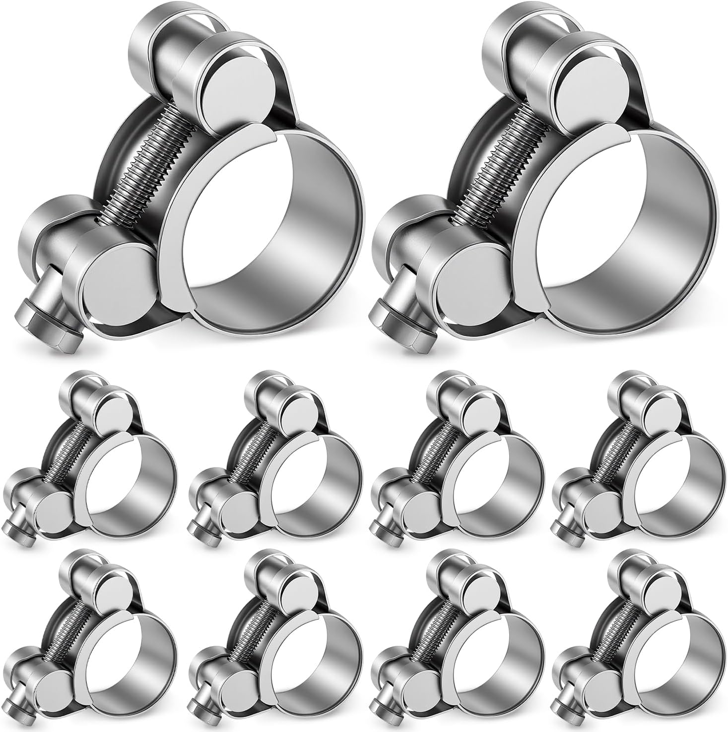 10 Pack 1.26-1.38" T-bolt Hose Clamps 304 Stainless Steel Adjustable 32-35 mm Heavy Duty Hose Clamp Rust Prevention for Radiator Constant Tension Heater Diesel Exhaust