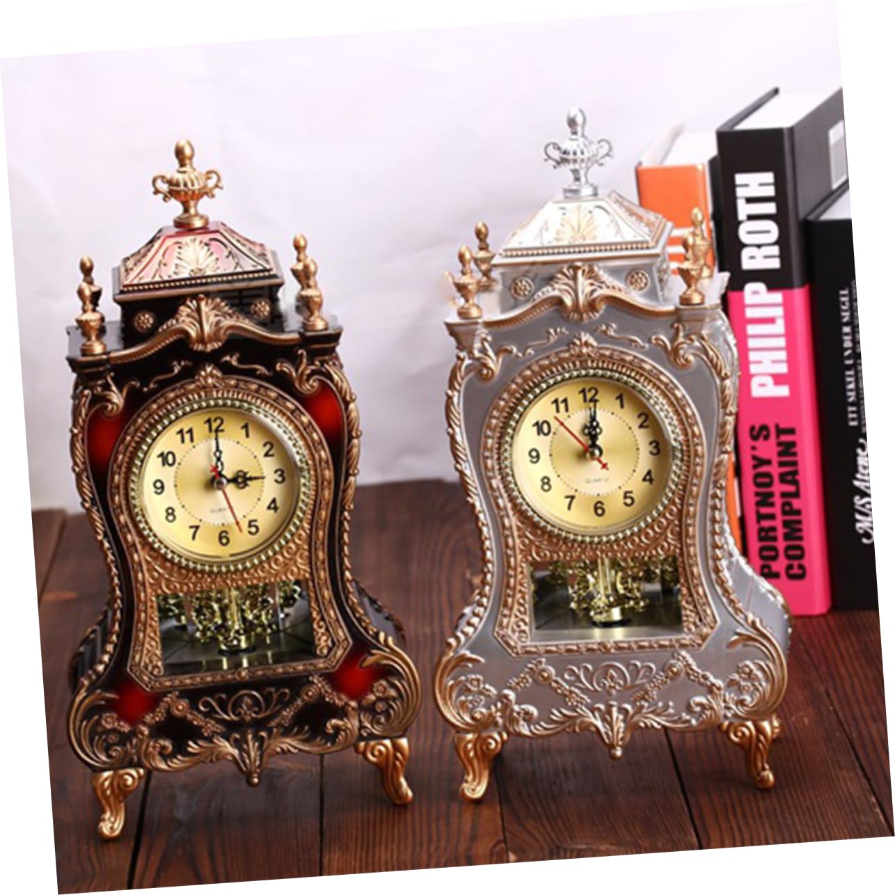 Reloj De Mesa Decorativo De Estilo Europeo con Campana Musical Reloj Sobremesa Sin Pilas para Sala Dormitorio Y Oficina Diseño Creativo Y Material Plástico Resistente