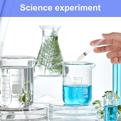 Miniatura 4 de Amabro 5 jeringas de plástico  0.0 fl oz, 0.1 fl oz, 0.2 fl oz, 0.3 fl oz, 0.7 fl oz, jeringas de medición sin aguja, jeringas reutilizables para