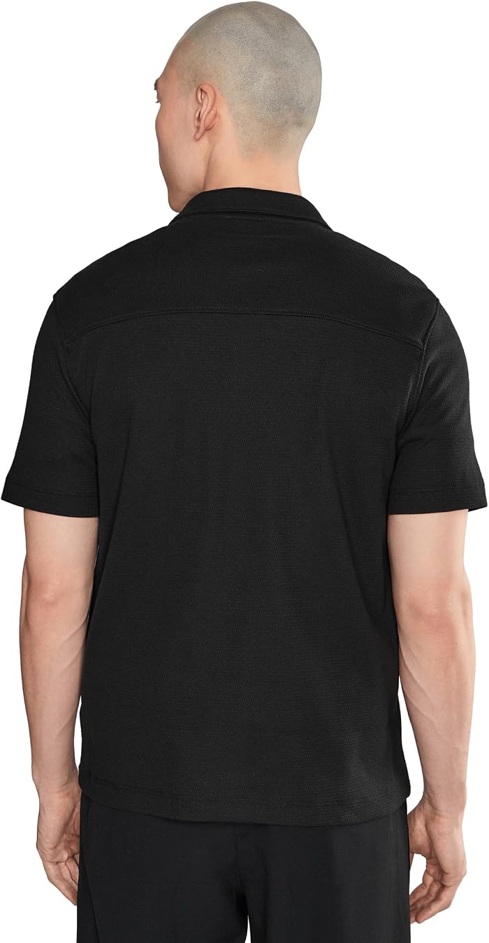 Мужская рубашка Vince Mesh Knit Short Sleeve Cabana, цвет: Чёрный — фото 5