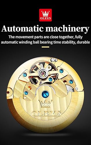 Miniatura 8 de OLEVS Reloj mecánico para hombre ahueca hacia fuera impermeable reloj de cuerda automático para hombres