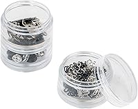 Vista 4 de SINGER 07400 Paquete variado de sujetadores en contenedor apilable con tapa de rosca, 48 ganchos y ojos, 24 broches de presión, 6 ganchos y barras