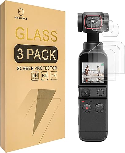 Mr.Shield Protector de pantalla para cámara DJI Osmo Pocket 2 lente+pantalla LCD 3+3 unidades vidrio templado vidrio japonés con dureza 9H Protector