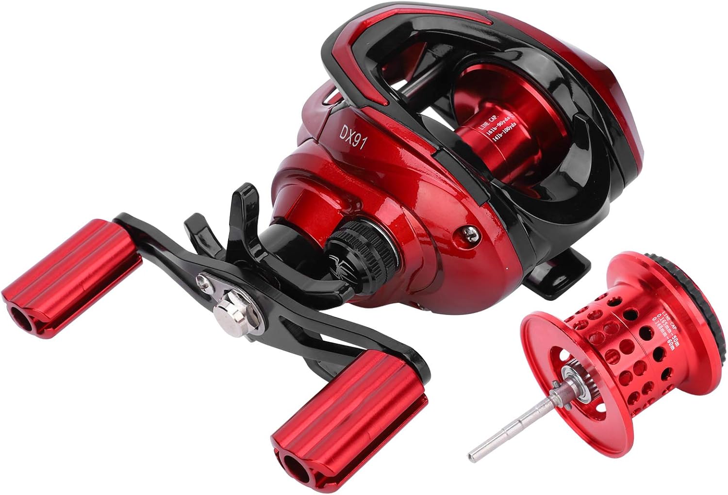 Baitcasting Reel, 18+1 Bearing 6 Gear Centrifugal Magnetic Dual Brake 7.2:1 Gear Ratio Casting Baitcasting Fishing Reel (Left Hand)