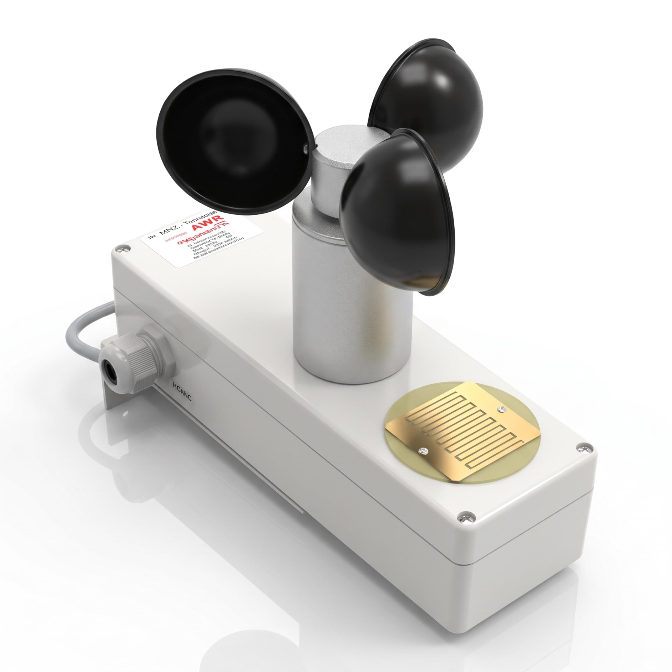 Wind und Regensensor Typ-Europa / 230V Sensor-Kombination mit beheizter Regenfühlerfläche - einstellbarem Windschaltpunkt - Masthalterung für Lichtkuppeln und Markisen