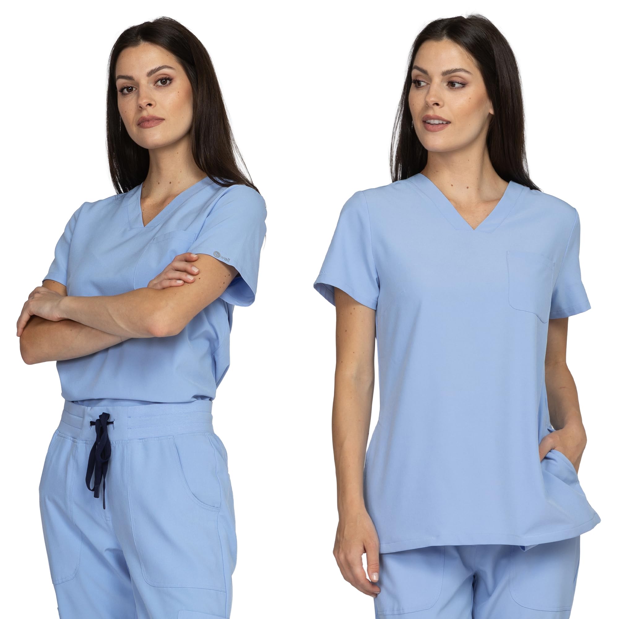 B-well NAOMI Uniforme médico para mujer con casaca y pantalón | Ropa sanitaria elástica, cómoda y profesional