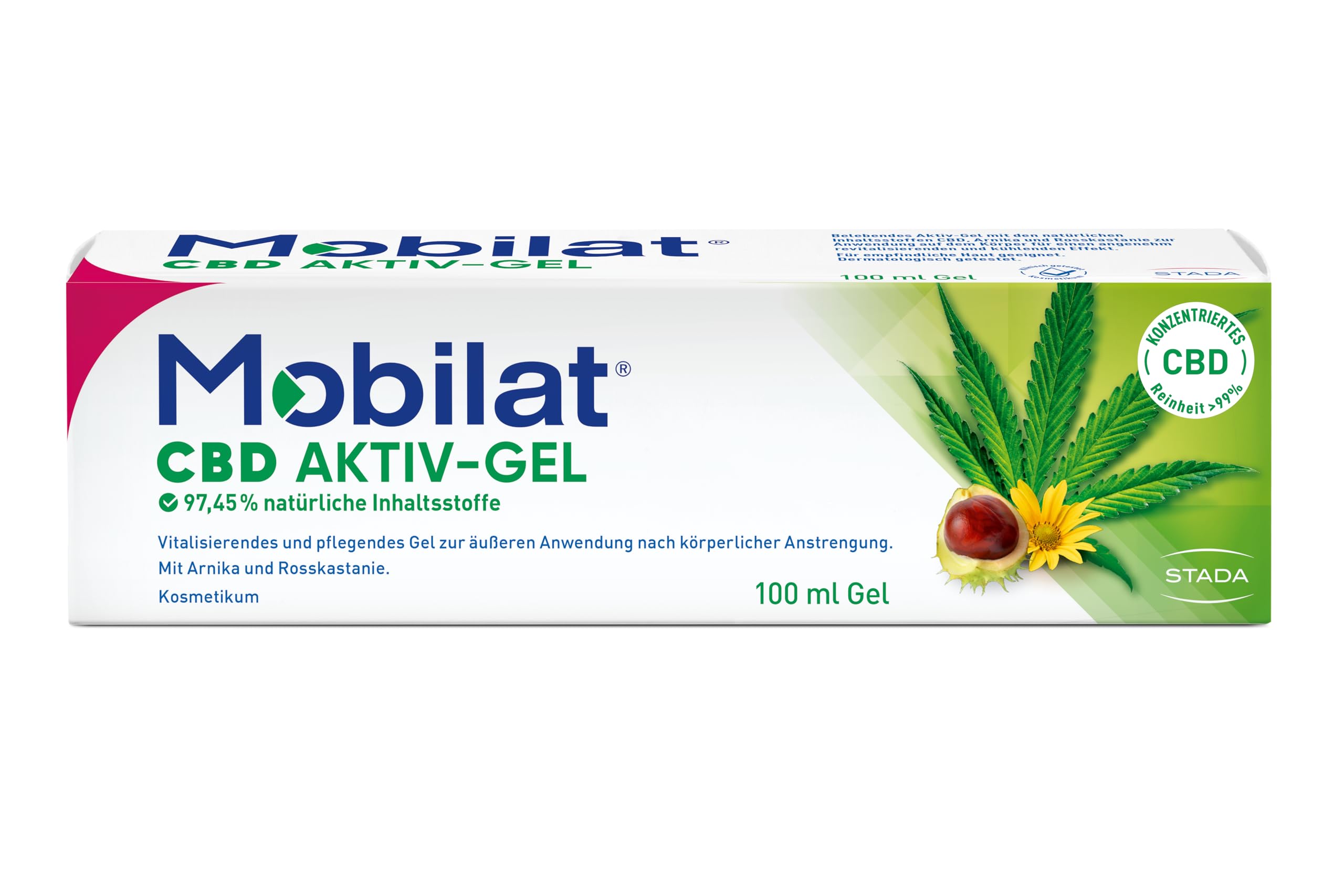 Mobilat CBD Aktiv-Gel - Vitalisierendes und pflegendes Cannabis Gel zur Entspannung von beanspruchten Körperpartien mit CBD, Arnika-Extrakt und Rosskastanien-Extrakt, 100ml