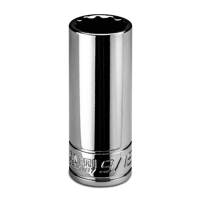 Soquete profundo 9/16 pol. SAE Capri Tools, encaixe de 6,35 mm (1/4 pol.), 12 pontas, modelo CP16187