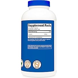 Nutricost L-Arginine 500mg, 300 Capsules (2 Bottles)