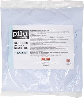 pilu cosmetic Polvo de blanqueo de 500 g, color azul, sin polvo, blanqueamiento suave, hasta 7 tonos, ultra fuerte, polvo blanqueador azul, antiamarillento (clásico sin polvo)