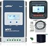 EPEVER MPPT Solar Charge Controller 30A 12V 24V Auto Tracer3210AN-G3 + Remote Meter MT50 + RTS Temp Sensor Solar Panel Regulator Charger for Lead-Acid LiFePO4 Lithium (30A+MT50+RTS)