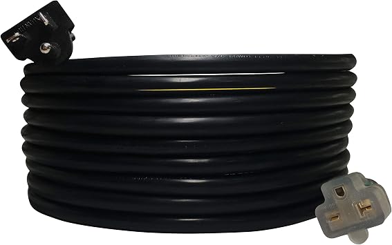 NEMA 6-20 Plug to 6-20 Connector Extension Power Cord - 25FT, 20A/250V, 12/3 SJTW, T Blade - Black