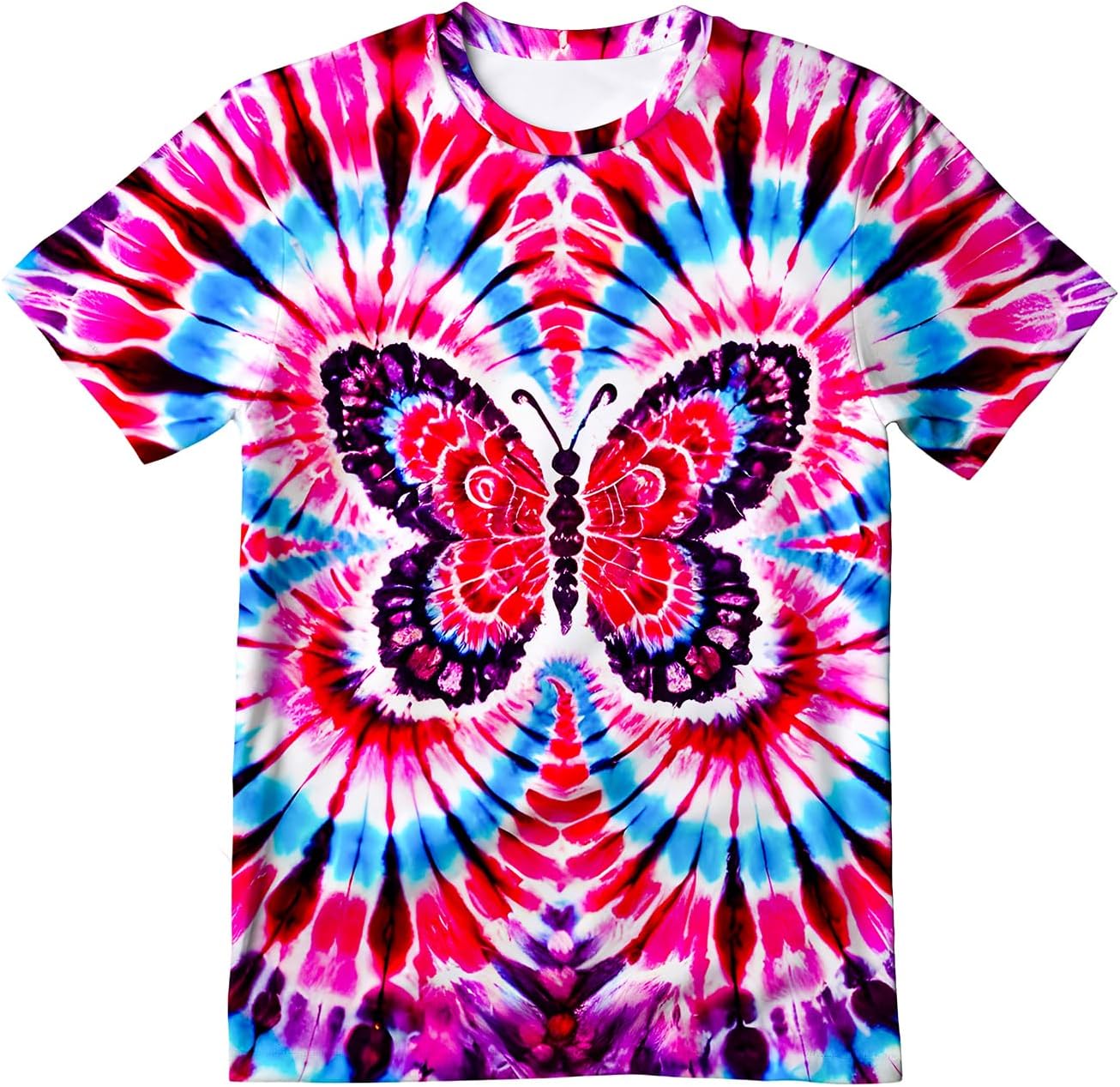 Kids Tie Dye Shirt Size 6-18 Children Hippies Senior Short Sleeve Tees Tie-Dye T Shirt for Boys Girls - Image 2