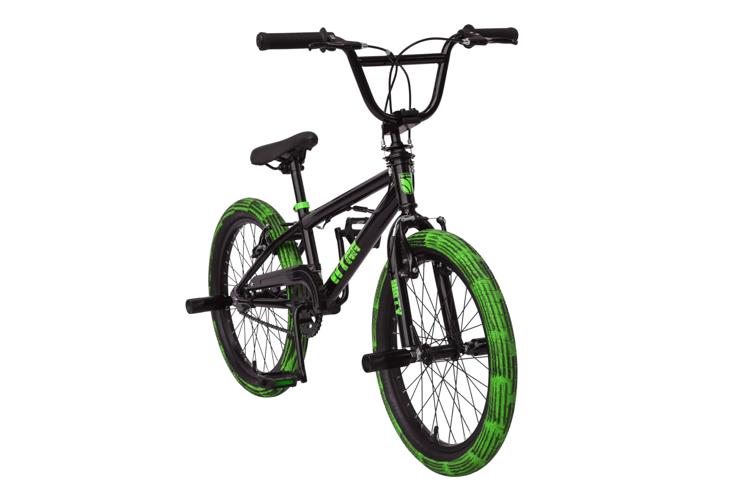 WYNN BMX Freestyle BMX-Bike Bikes Fahrrad 20 Zoll Dirty Rahmenhöhe 28 cm Fahrräder für Kinder Erwachsene V-Brake Schwarz-Orange/Schwarz-Grün