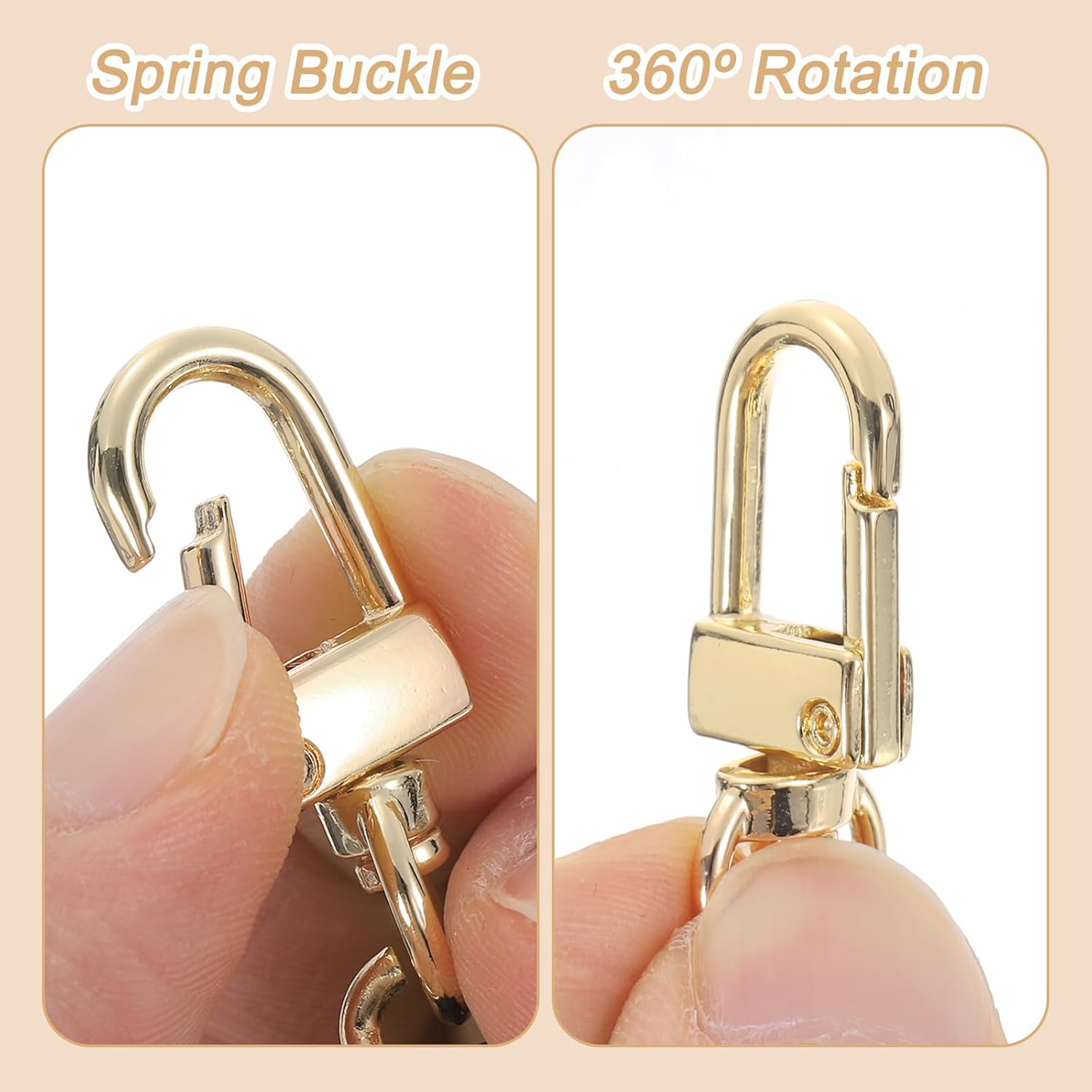 uxcell Purse Chain Strap, Iron Replacement Strap Crossbody Bag Chains Handbag Straps with Buckles for Crossbody Bag Wallet Clutch Bags, 51 Inch, White & Gold - Image 4