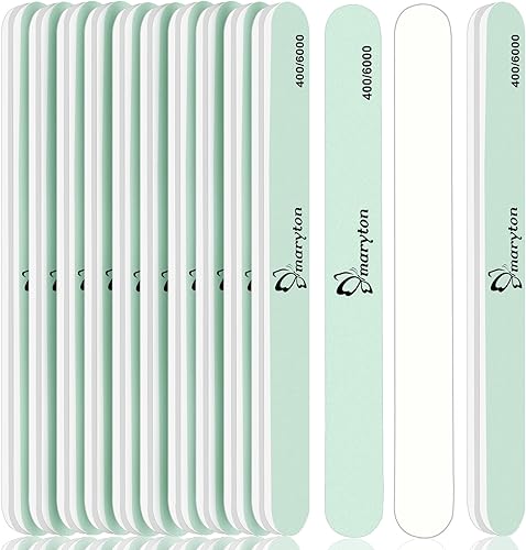 Maryton Kit de pulidor y brillo de uñas, 10 unidades de bloques de pulido de brillo de uñas para pulidor de uñas naturales, lima de pulido de uñas,